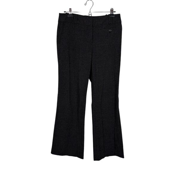 Loft Ann Taylor Black Gray Knit Flare Dress Pants Women's 6 - Picture 1 of 4